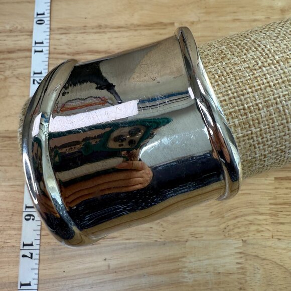 Vince Camuto Wide Silver-Tone Cuff Bracelet, Baddie, Chunky, Statement, Maximal - Picture 3 of 9